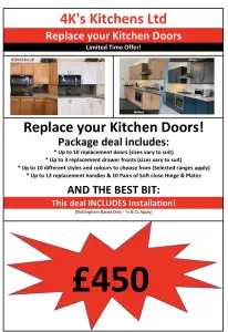 &pound;450 Kitchen Cabinet Doors Including Installation